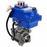 Robinet à boisseau sphérique en acier inoxydable Elephant kshpp-316200-elephant-12v, matériau du corps - acier inoxydable AISI 316, matériau de la bille - acier inoxydable AISI 316, joint - PTFE, commande par actionneur électrique