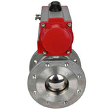 Robinet à boisseau sphérique en acier inoxydable Elephant BV3232P-FP-Fb PSI232, matériau du corps - acier inoxydable AISI 316, joint - PTFE, passage intégral, bride compacte, actionneur pneumatique Elephant DA à double effet