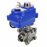 Robinet à boisseau sphérique en acier inoxydable Elephant kshpp-316200-elephant-12v, matériau du corps - acier inoxydable AISI 316, matériau de la bille - acier inoxydable AISI 316, joint - PTFE, commande par actionneur électrique