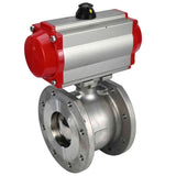 Robinet à boisseau sphérique en acier inoxydable Elephant BV3232P-FP-Fb PSI232, matériau du corps - acier inoxydable AISI 316, joint - PTFE, passage intégral, bride compacte, actionneur pneumatique Elephant DA à double effet