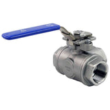 Vanne à boisseau sphérique 3 voies en acier inoxydable, port standard fileté de type L Elephant BV3232P (4 pièces)-SP-3WL-T-ISO-H PN63 avec support de montage ISO 5211 et poignée