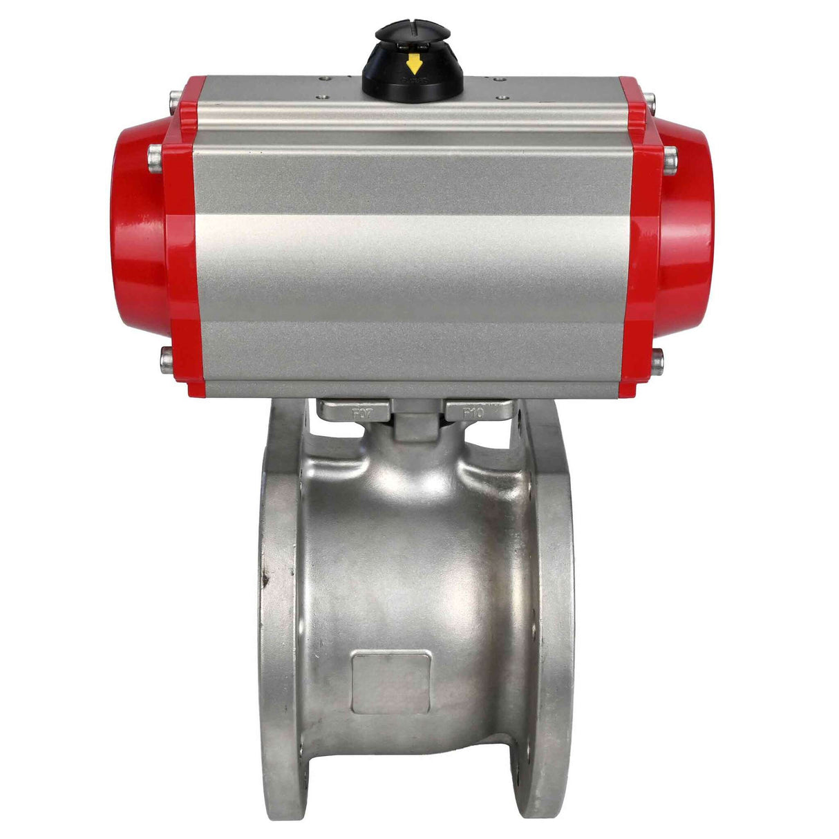 Robinet à boisseau sphérique en acier inoxydable Elephant BV3232P-FP-Fb PSI232, matériau du corps - acier inoxydable AISI 316, joint - PTFE, passage intégral, bride compacte, actionneur pneumatique Elephant DA à double effet