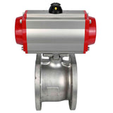 Robinet à boisseau sphérique en acier inoxydable Elephant BV3232P-FP-Fb PSI232, matériau du corps - acier inoxydable AISI 316, joint - PTFE, passage intégral, bride compacte, actionneur pneumatique Elephant DA à double effet