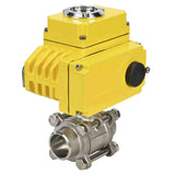 Robinet à boisseau sphérique en acier inoxydable Elephant kshpp-316200-elephant-380v, matériau du corps - acier inoxydable AISI 316, matériau de la bille - acier inoxydable AISI 316, joint - PTFE, commande par actionneur électrique