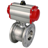 Robinet à boisseau sphérique en acier inoxydable Elephant BV3232P-FP-Fb PSI232, matériau du corps - acier inoxydable AISI 316, joint - PTFE, passage intégral, bride compacte, actionneur pneumatique Elephant DA à double effet