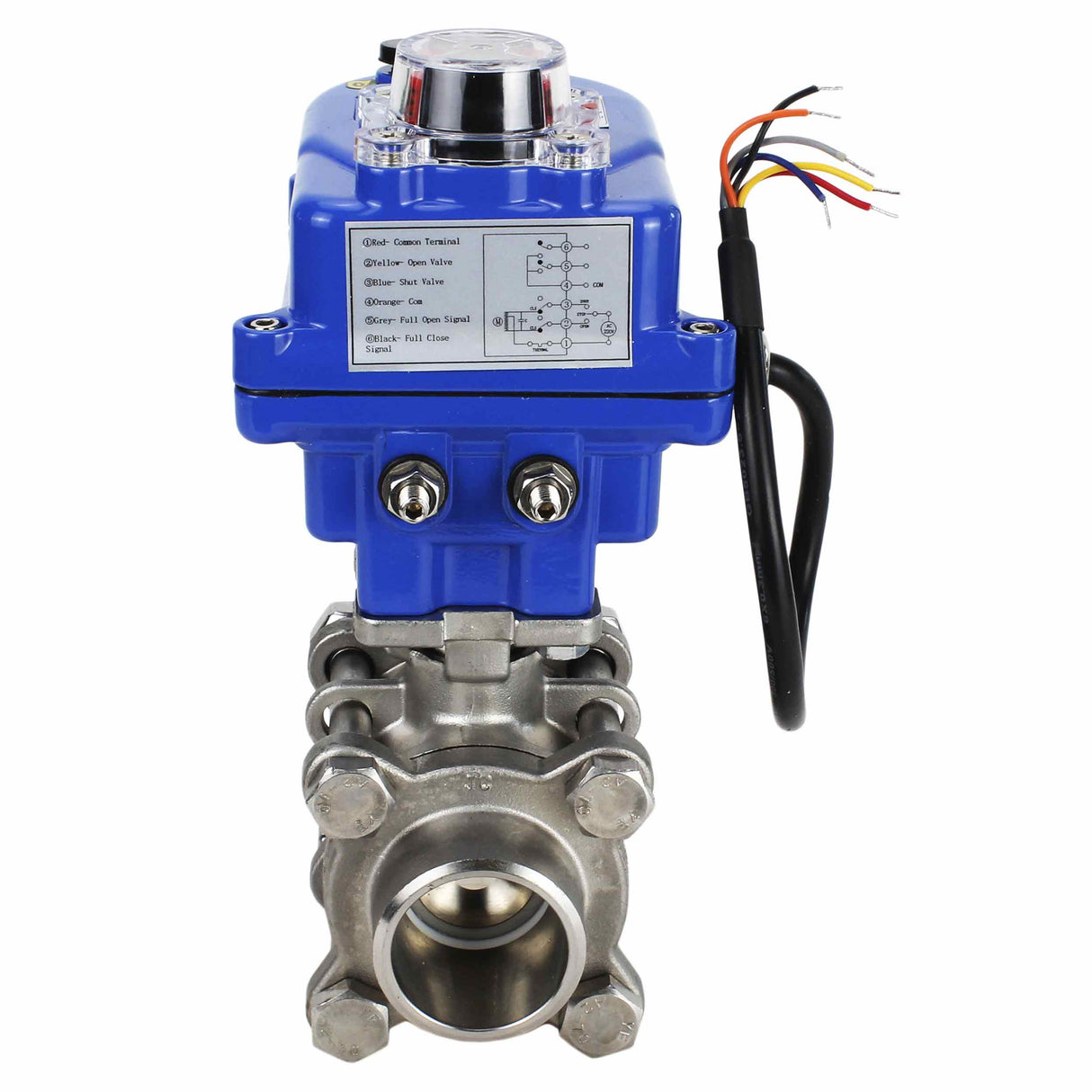 Robinet à boisseau sphérique en acier inoxydable Elephant kshpp-316200-elephant-12v, matériau du corps - acier inoxydable AISI 316, matériau de la bille - acier inoxydable AISI 316, joint - PTFE, commande par actionneur électrique