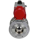 Robinet à boisseau sphérique en acier inoxydable Elephant BV3232P-FP-Fb PSI232, matériau du corps - acier inoxydable AISI 316, joint - PTFE, passage intégral, bride compacte, actionneur pneumatique Elephant DA à double effet