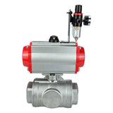 Robinet à boisseau sphérique en acier inoxydable Elephant 3h-l-rpss316200mm-iso-pnevpr-sa-rasp-24v-bpv, matériau du corps - acier inoxydable AISI 316, matériau de la bille - acier inoxydable AISI 316, joint - PTFE, actionné par actionneur pneumatique