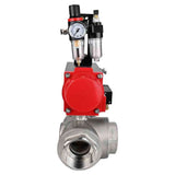 Robinet à boisseau sphérique en acier inoxydable Elephant 3h-l-rpss316200mm-iso-pnevpr-sa-rasp-24v-bpv, matériau du corps - acier inoxydable AISI 316, matériau de la bille - acier inoxydable AISI 316, joint - PTFE, actionné par actionneur pneumatique