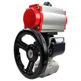 Robinet à boisseau sphérique en acier inoxydable Elephant 3h-l-rpss316200mm-iso-pnevpr-da-rasp-24v-hdm, matériau du corps - acier inoxydable AISI 316, matériau de la bille - acier inoxydable AISI 316, joint - PTFE, actionné par actionneur pneumatique