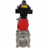 Robinet à boisseau sphérique en acier inoxydable Elephant BVPP 316.200-ISO PSI914 SS316 passage intégral, à souder, matériau du corps - acier inoxydable, actionneur pneumatique Elephant SA, bloc d'interrupteur de fin de course APL-410N EX