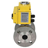 Robinet à boisseau sphérique en acier inoxydable Elephant BV3232P-FP-F, matériau du corps - acier inoxydable AISI 316, joint - PTFE, passage intégral, à bride, actionneur électrique Elephant 220 V