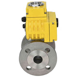 Robinet à boisseau sphérique en acier inoxydable Elephant BV3232P-FP-F, matériau du corps - acier inoxydable AISI 316, joint - PTFE, passage intégral, à bride, actionneur électrique Elephant 220 V