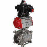 Robinet à boisseau sphérique en acier inoxydable Elephant BVPP 316.200-ISO PSI914 SS316 passage intégral, à souder, matériau du corps - acier inoxydable, actionneur pneumatique Elephant SA, bloc d'interrupteur de fin de course APL-410N EX