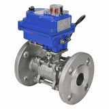 Robinet à boisseau sphérique en acier inoxydable Elephant ksfpt-304-180-12v, matériau du corps - acier inoxydable AISI 304, matériau de la bille - acier inoxydable AISI 304, joint - PTFE, commande par actionneur électrique