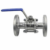 Robinet à boisseau sphérique en acier inoxydable Elephant BV.F.Fp.T.316.180 580 psi, SS316, passage intégral, raccord à bride, avec poignée