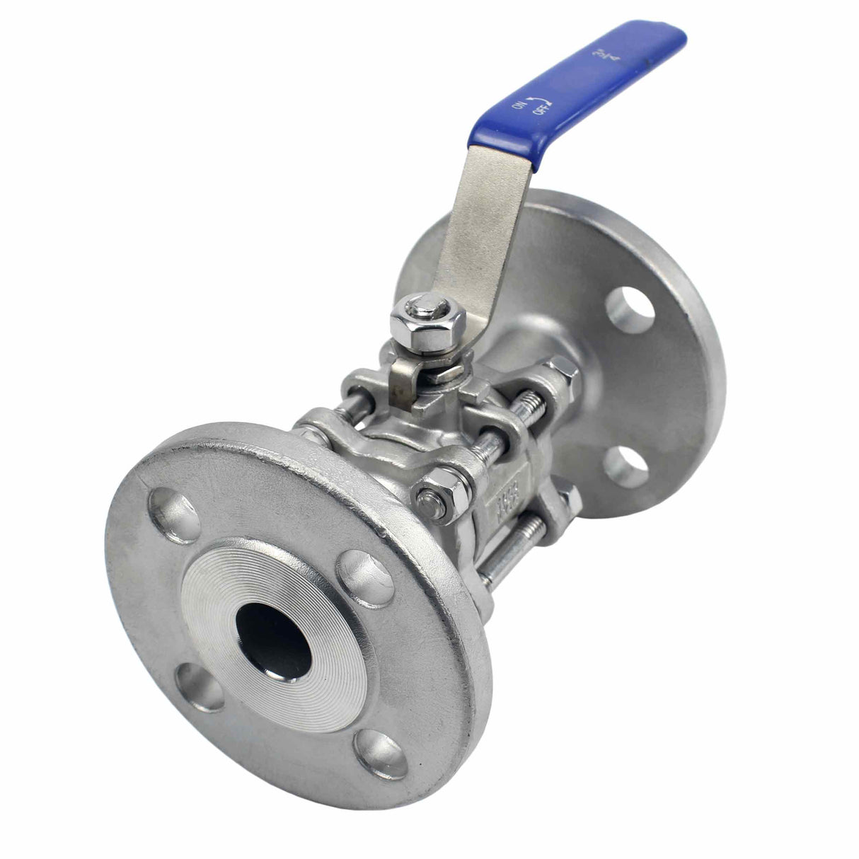 Robinet à boisseau sphérique en acier inoxydable Elephant BV.F.Fp.T.316.180 580 psi, SS316, passage intégral, raccord à bride, avec poignée