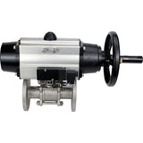 Ball valves Elephant BV3131P(3pc)-FP-F-ISO-H DN65-80 16 bar, three-piece full bore flanged, stainless steel SS304, seal - PTFE, with pneumatic actuator PA-DA-105-1 double acting, with pneumatic distributor 4M310-08 220V