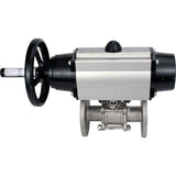 Ball valves Elephant BV3131P(3pc)-FP-F-ISO-H DN65-80 16 bar, three-piece full bore flanged, stainless steel SS304, seal - PTFE, with pneumatic actuator PA-DA-105-1 double acting, with pneumatic distributor 4M310-08 220V