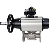 Ball valves Elephant BV3131P(3pc)-FP-F-ISO-H DN65-80 16 bar, three-piece full bore flanged, stainless steel SS304, seal - PTFE, with pneumatic actuator PA-DA-105-1 double acting, with pneumatic distributor 4M310-08 24V, with LSU APL-210N