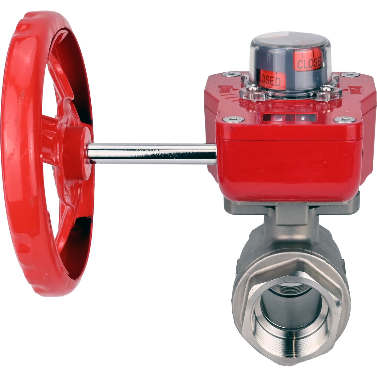 Robinet à boisseau sphérique en acier inoxydable Elephant kshmp316-elephant-hgbf, matériau du corps - acier inoxydable AISI 316, matériau de la bille - acier inoxydable AISI 316, joint - PTFE, à engrenage