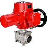Robinet à boisseau sphérique en acier inoxydable Elephant BVPP 316.200-ISO PSI914 SS316 passage intégral, à souder, matériau du corps - acier inoxydable, actionneur électrique quart de tour Elephant QT-W (M) EX 380 V