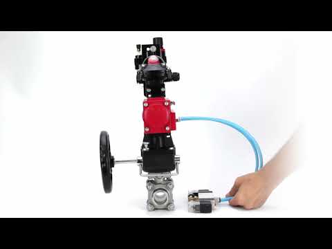 Ball valves Elephant BV3232P(3pc)-FP-W-ISO-H WDVF DN15-32 63 bar full bore, 316 stainless steel, seal - PTFE, for welding, with PA-DA pneumatic actuator, pneumatic distributor 4V320-08 220V, LSU APL-210N, manual backup for MON, ATU AFC2000