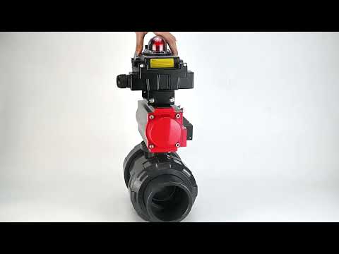 Ball valves Elephant BV4242E-FP-GRM-ISO, body material - UPVC, ball material - UPVC, seal - EPDM, with pneumatic actuator with return springs PA-SA, pneumatic distributor 4M310-08 220V, LSU APL-410N EX and ATU AFC2000