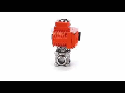 Ball valves Elephant BV3232P(3pc)-FP-W-ISO-H WDVF DN15-32 63 bar full bore, body - 316 stainless steel, seal - PTFE, for welding, with a 1/4-turn electric drive Elephant QT-N-EM-O1-220VAC-U1 HARK