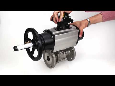 Ball valves Elephant BV3131P(3pc)-FP-F-ISO-H DN65-80 16 bar, three-piece full bore flanged, stainless steel SS304, seal - PTFE, with pneumatic actuator PA-DA-105-1 double acting, with pneumatic distributor 4M310-08 220V, with LSU APL-210N
