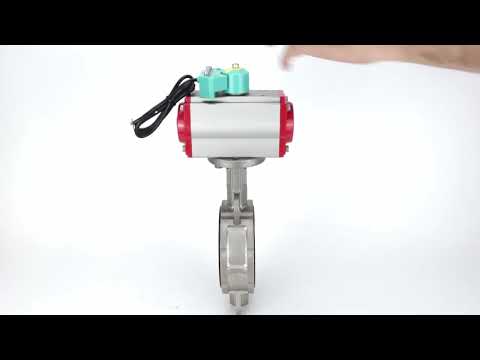 Water Butterfly Valve Elephant WBV3232N-2W-Fb-H DN40-300 16 bar body - 316L stainless steel, disc - 316L stainless steel, seal - NBR, with pneumatic actuator PA-DA-XXX, 4M310-08 NAMUR 24V pneumatic distributor and ALS200D magnetic switch