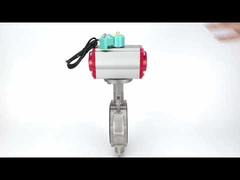 Water Butterfly Valve Elephant WBV3232E-2W-Fb-H DN40-300 16 bar case - 316L stainless steel, disc - 316L stainless steel, seal - EPDM, with pneumatic actuator PA-DA-XXX, pneumatic distributor 4M310-08 NAMUR 24V and ALS200D magnetic switch