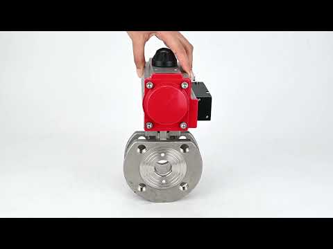 Robinet à boisseau sphérique en acier inoxydable Elephant kchmfp-elephant-sa-4m310-24v, matériau du corps - acier inoxydable AISI 316, matériau de la bille - acier inoxydable AISI 316, joint - PTFE, actionné par actionneur pneumatique
