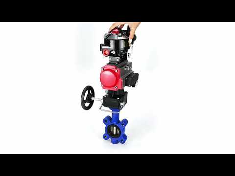 Vanne papillon d'eau Elephant WBV1616E-2W-Fb-H, matériau du corps - fonte QT450, matériau du disque - fonte QT450, joint - EPDM, actionneur pneumatique PA-DA double action, 4M310-08 24V, BKV APL-510N EX, volant MON, BPV AFC2000