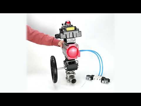 Vannes à boisseau sphérique Elephant BV3131P(3pc)-FP-W-ISO-H LONG DN50-150 passage intégral, corps - acier inoxydable 304, à souder, avec actionneur pneumatique PA-DA, distributeur pneumatique 4V320-10 220V, réducteur MON, BKV APL-410N EX et BPV AFC2000