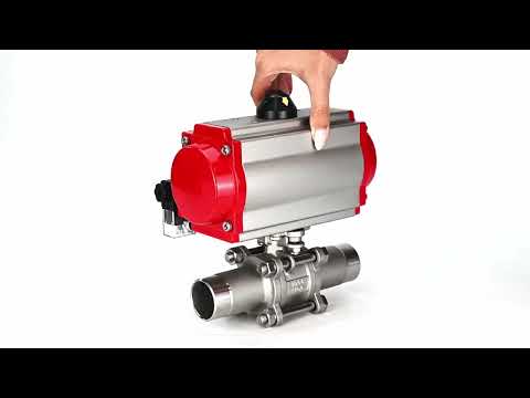 Vannes à boisseau sphérique Elephant BV3131P(3pc)-FP-W-ISO-H LONG passage intégral, corps - acier inoxydable 304, à souder, avec actionneur pneumatique Elephant PA-SA et distributeur pneumatique 4M310-08 24V