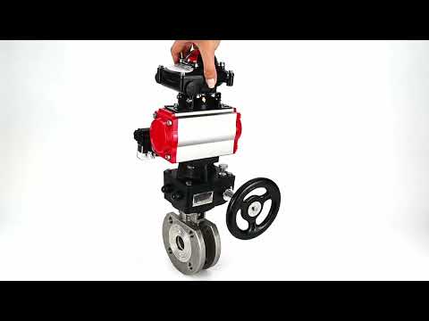 Robinet à boisseau sphérique en acier inoxydable Elephant kchmfp-elephant-da-hdm-4m310-24v-apl-210n, matériau du corps - acier inoxydable AISI 316, matériau de la bille - acier inoxydable AISI 316, joint - PTFE, actionné par actionneur pneumatique