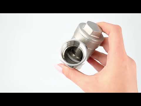 Clapet anti-retour à ressort Elephant VCSY3131P-T en forme de Y, matériau du corps - Acier inoxydable AISI 304, matériau du corps de verrouillage - Acier inoxydable 304, joint - PTFE, fileté