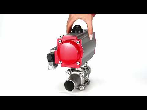 Vannes à boisseau sphérique Elephant BV3232P(3pc)-FP-W-ISO-H LONG à passage intégral, corps - acier inoxydable 316, à souder, avec actionneur pneumatique PA-DA et distributeur pneumatique 4M310-08 24V