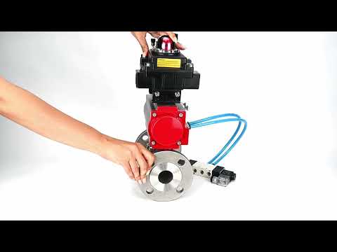 Ball valves Elephant BV3131P(3pc)-FP-F-ISO-H 16 bar, three-piece full bore flanged, stainless steel SS304, PTFE, with pneumatic actuator PA-SA with return springs, with pneumatic distributor 4V320-08 220V, with LSU APL -410N EX, with ATU AFC2000