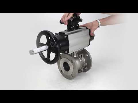 Ball valves Elephant BV3232P(2pc)-FP-F-ISO-H DN80-100 16 bar, full bore flanged, stainless steel SS316, seal - PTFE, with pneumatic actuator PA-DA-105-1 double acting, with pneumatic distributor 4M310-08 220V , with LSU APL-210N