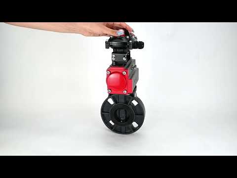 Butterfly valves Elephant WBV4242E-2W-Fb-ISO, body material - UPVC, disc material - UPVC, seal - EPDM, with pneumatic actuator with return springs PA-SA and LSU APL-210N