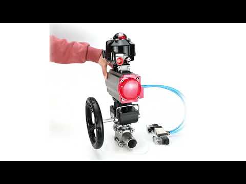 Ball valves Elephant BV3131P(3pc)-FP-W-ISO-H LONG DN50-150 full bore, body - stainless steel 304, for welding, with PA-DA pneumatic actuator, pneumatic distributor 4V320-08 220V, MON gearbox and block limit switches APL-510N EX