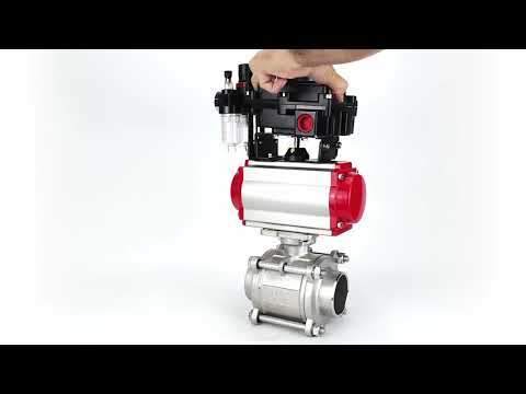 Ball valves Elephant BV3232P(3pc)-FP-W-ISO-H WDVF DN15-32 63 bar full bore, body - 316 stainless steel, seal - PTFE, for welding, with PA-DA pneumatic actuator, pneumatic distributor 4M310-08 220V, LSU APL-410N EX, ATU AFC2000