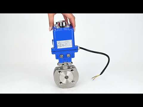 Robinet à boisseau sphérique en acier inoxydable Elephant BV3232P-FP-Fb PSI232, matériau du corps - acier inoxydable AISI 316, joint - PTFE, passage intégral, bride compacte, actionneur électrique Elephant 003 bleu 24 V