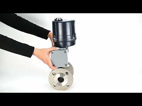 Ball valves Elephant BV3232P(2pc)-FP-F-ISO-H full bore, flanged, body - SS316 stainless steel, seal - PTFE, with electric quarter turn actuator Elephant QTSA-N-EM-O0-220VAC