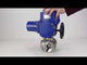 Robinet à boisseau sphérique en acier inoxydable Elephant RP.SS316.200.MM.ISO 914 PSI fileté, port standard, trois voies, type L, matériau du corps - acier inoxydable AISI 316, avec actionneur électrique quart de tour Elephant QT-W (M) 380V