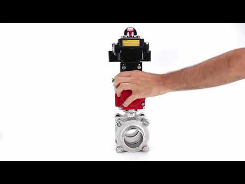 Ball valves Elephant BV3232P(3pc)-FP-W-ISO-H WDVF DN15-32 63 bar full bore, body - 316 stainless steel, seal - PTFE, for welding, with PA-SA pneumatic actuator, LSU APL-410N EX