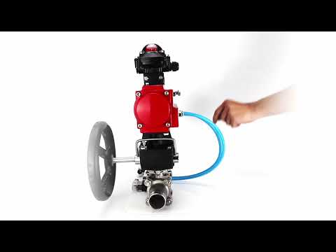 Ball valves Elephant BV3232P(3pc)-FP-W-ISO-H LONG DN50-150 full bore, body - stainless steel 316, for welding, with pneumatic actuator PA-DA, pneumatic distributor 4V320-10 220V, MON gearbox and block limit switches APL-210N