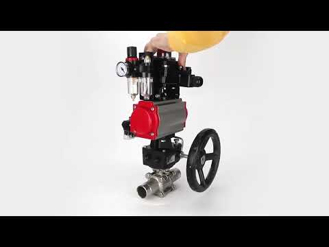 Vannes à boisseau sphérique Elephant BV3131P(3pc)-FP-W-ISO-H LONG DN50-150 passage intégral, corps - acier inoxydable 304, à souder, avec actionneur pneumatique PA-DA, distributeur pneumatique 4M310-08 220V, réducteur MON, BKV APL-410N EX et BPV AFC2000